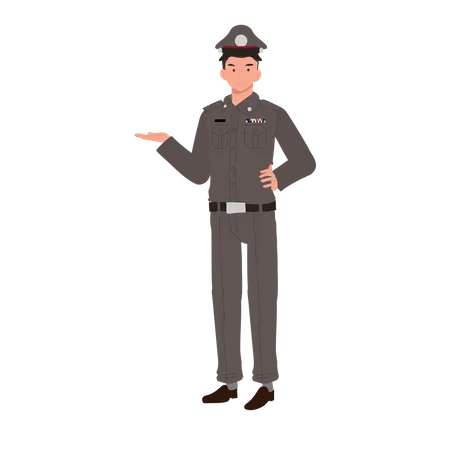 Policier en service  Illustration