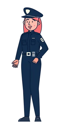 Femme policier  Illustration