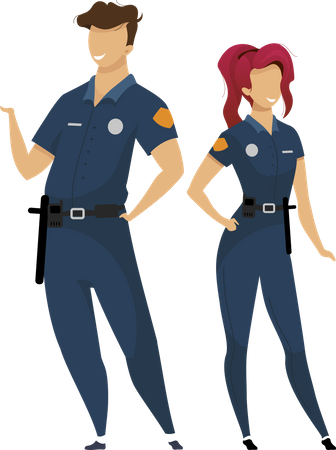 Officiers de police  Illustration
