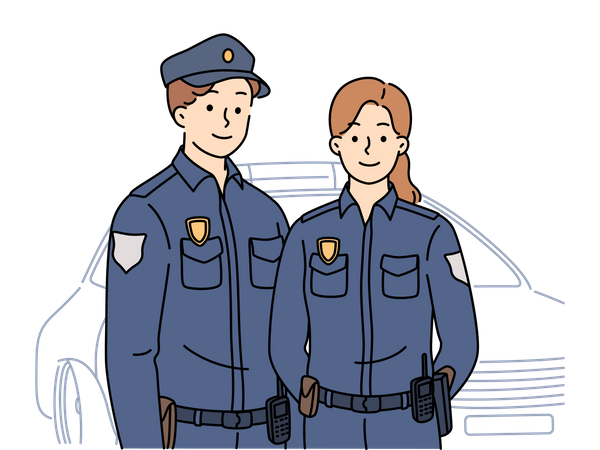 Officiers de police  Illustration