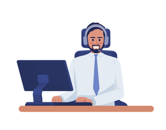 Polite customer support specialist  Illustration