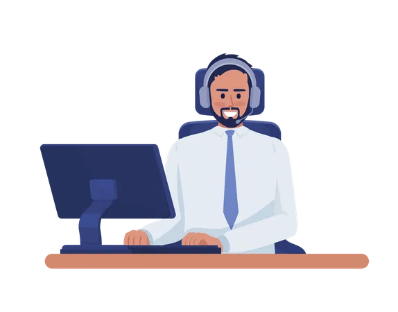 Polite customer support specialist  Illustration