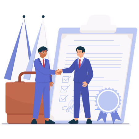 従業員間の政治的合意  イラスト