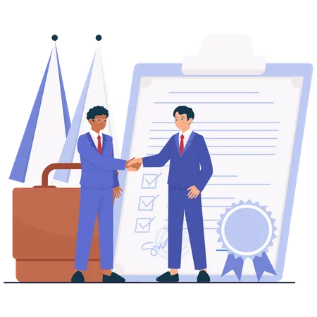 従業員間の政治的合意  イラスト