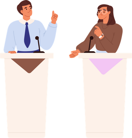 Political debates in audience Illustration