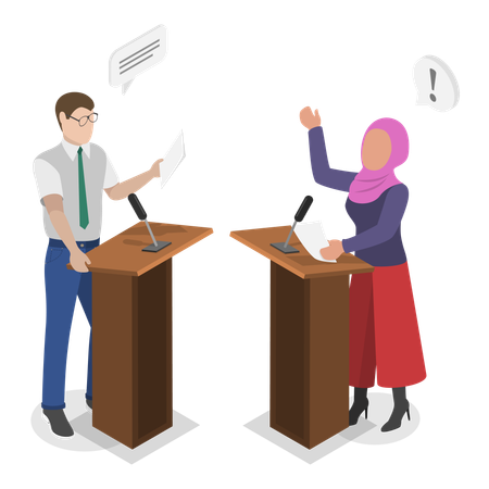 Political debates in audience  Illustration