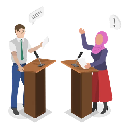 Political debates in audience  Illustration