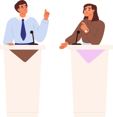 Political debates in audience  イラスト