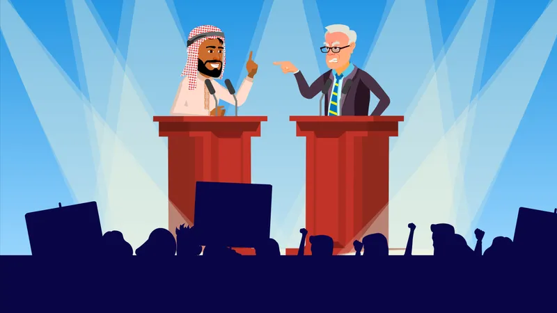 Political Meeting Vector  Illustration