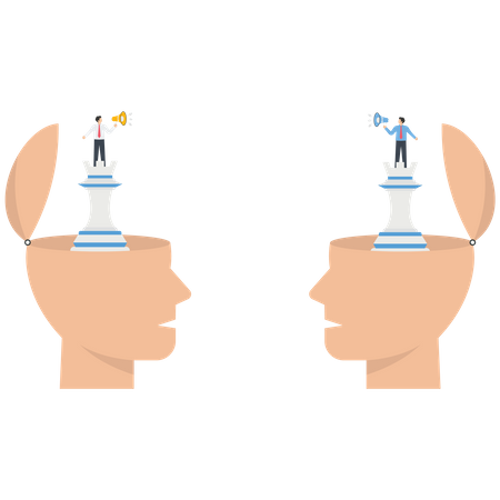 Political polarization and opposite opinions conflict  Illustration