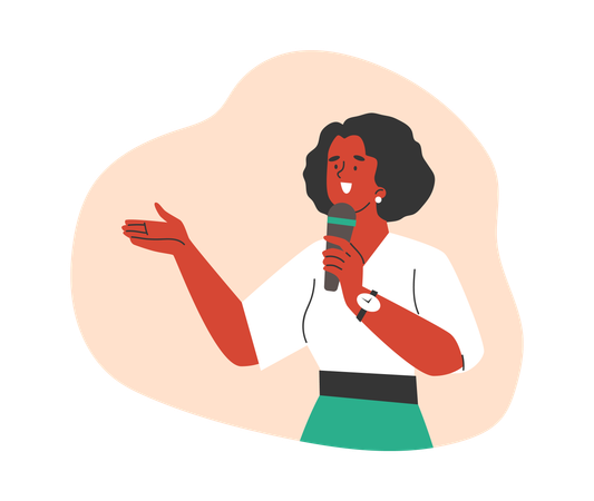 Political speaker with motivational speech  Illustration