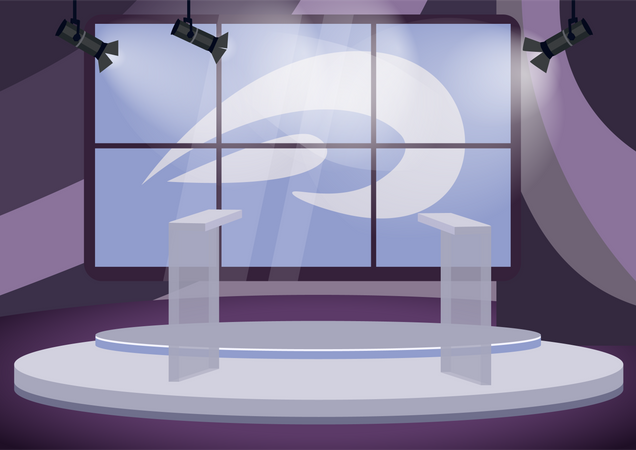 Political talk show studio  Illustration