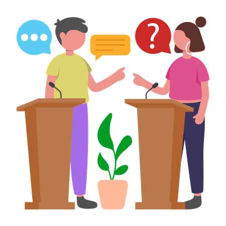 Politician Debate for election  Illustration