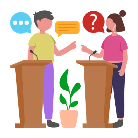 Politician Debate for election  Illustration