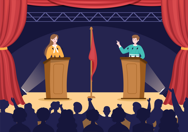 Politician doing debate  Illustration