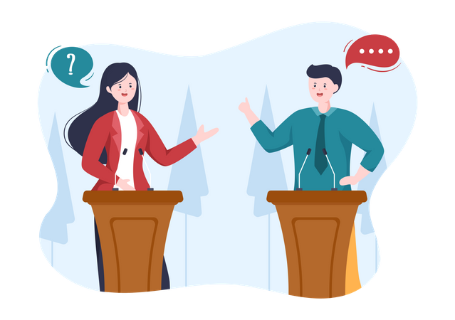 Politician doing discussion  Illustration
