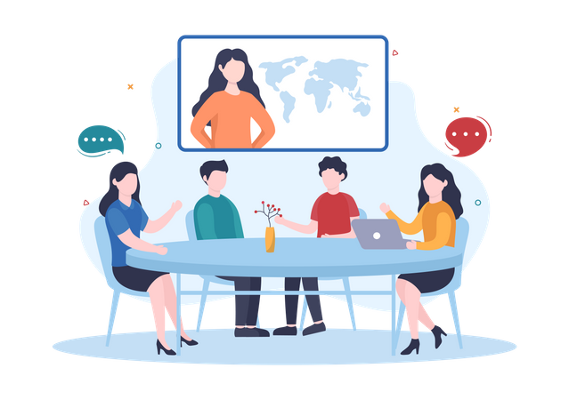 Politician doing discussion  Illustration