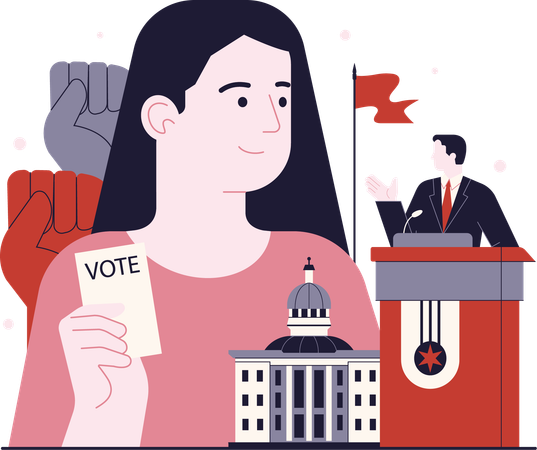 Politician giving political speech  Illustration
