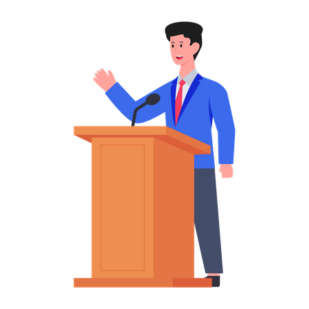 Politician giving speech Illustration