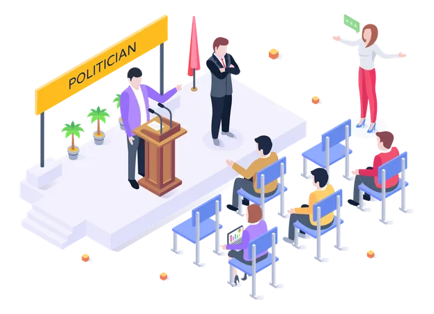 Politician Giving Speech  Illustration