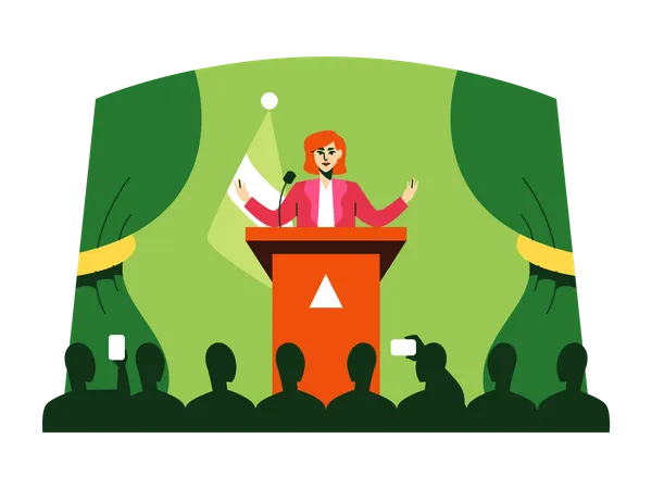 Politician Giving speech  Illustration