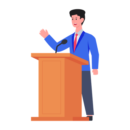 Politician giving speech  Illustration