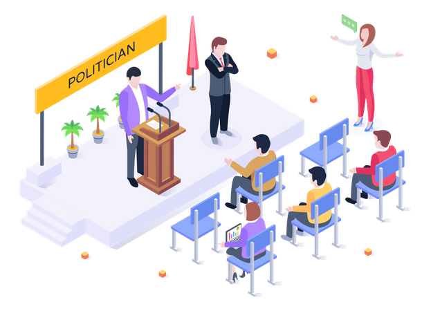 Politician Giving Speech  Illustration