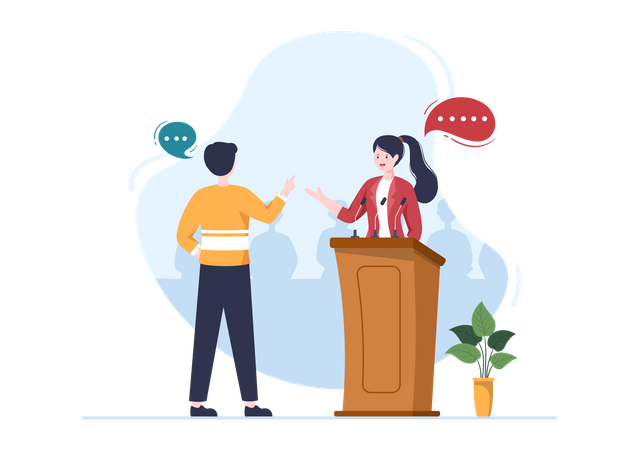 Politician giving speech  Illustration