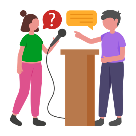 Politician Interview  Illustration