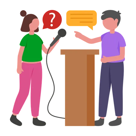 Politician Interview  Illustration