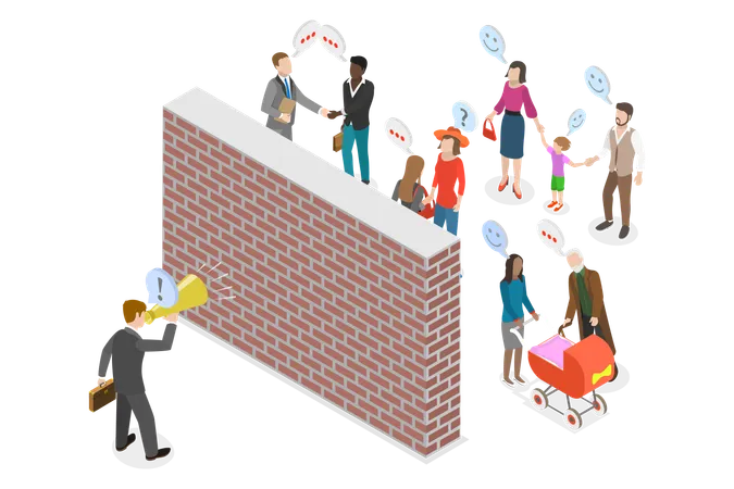 3 D Isometric Flat Vector Illustration Of Politician Making A Promise Lying And Corruption Illustration
