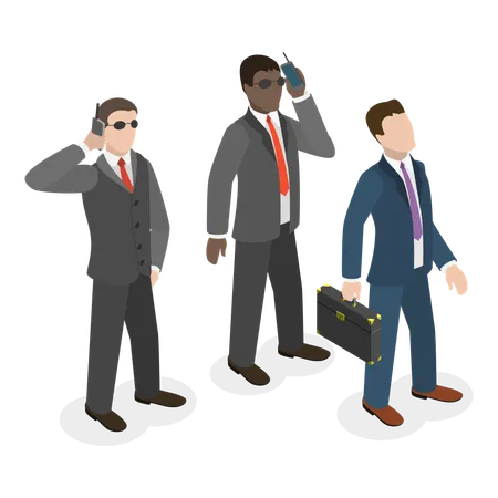 Politician with bodyguards  Illustration