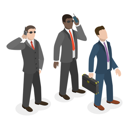 Politician with bodyguards  Illustration