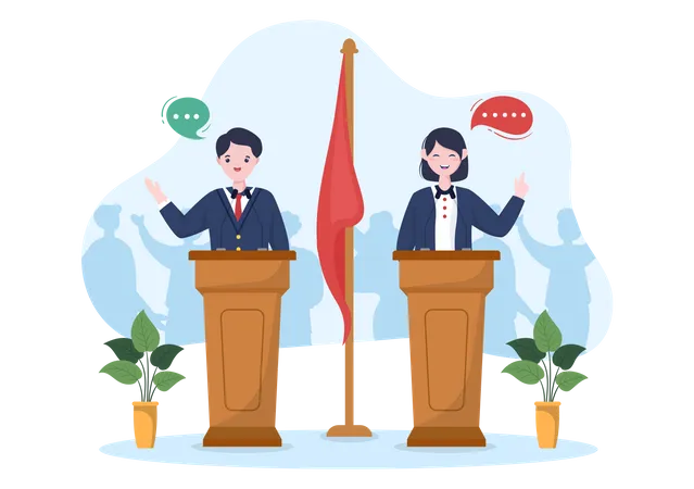 Politicians giving speech  Illustration
