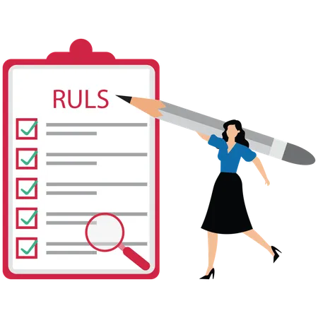Politique et directives que les employées doivent suivre et respecter  Illustration
