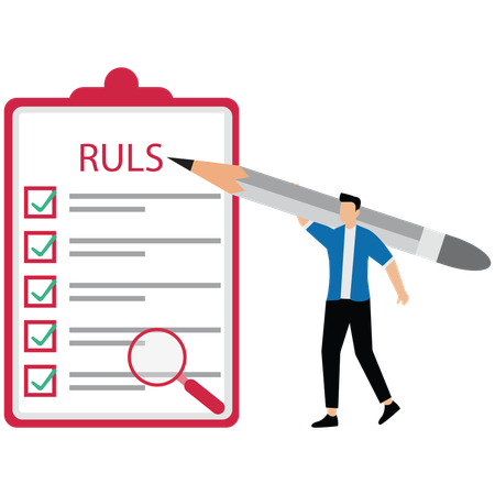 Politique et directives que les employés masculins doivent suivre et respecter  Illustration
