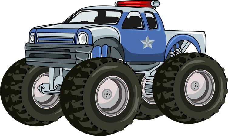 Großer Polizeilastwagen  Illustration