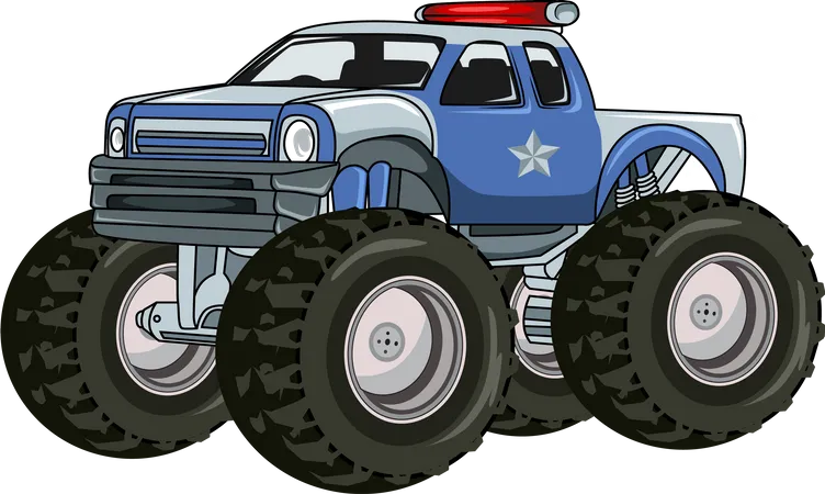 Großer Polizeilastwagen  Illustration