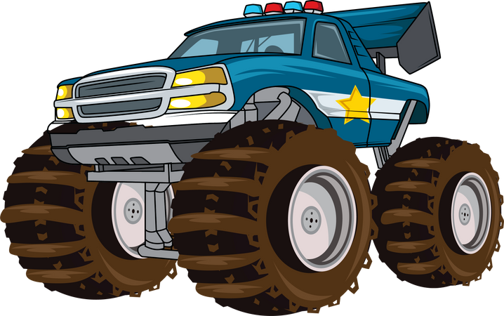 Großer Polizeilastwagen  Illustration