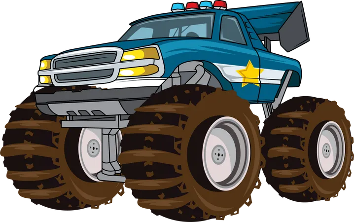 Großer Polizeilastwagen  Illustration