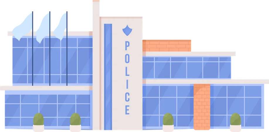 Polizeigebäude  Illustration