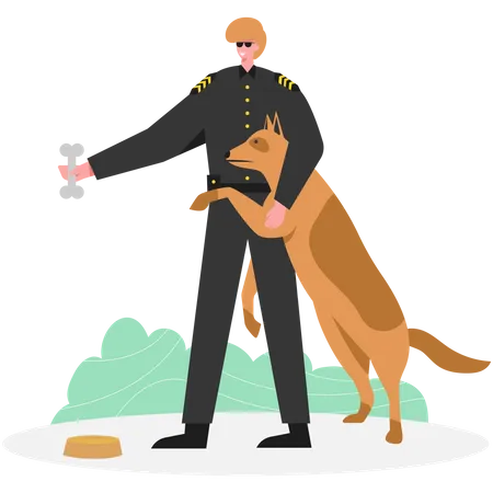 Ausbildung zum Polizeihund  Illustration