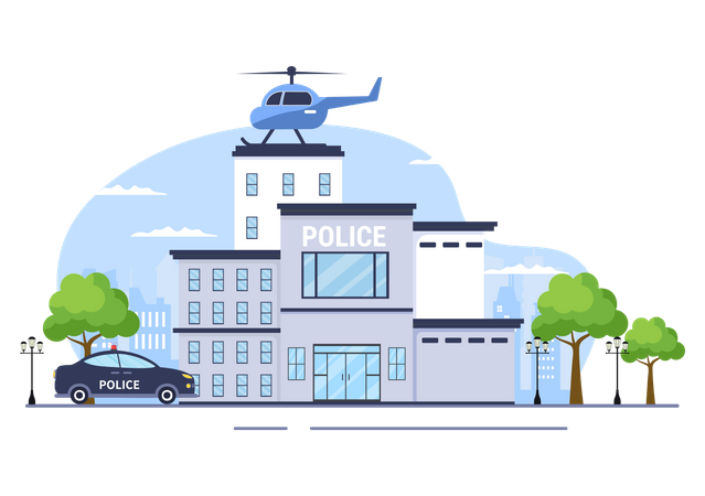 Polizeistation  Illustration