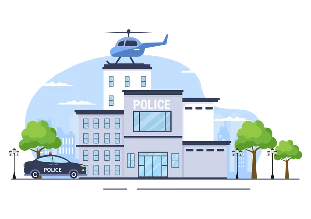 Polizeistation  Illustration