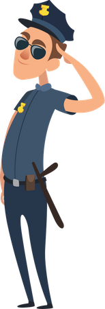 Polizist gibt Solute  Illustration