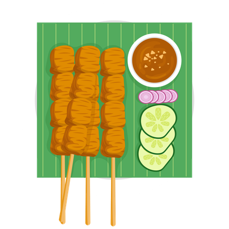 Pollo Satay  Ilustración