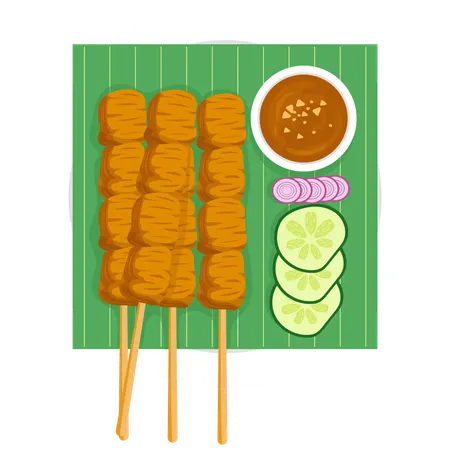 Pollo Satay  Ilustración