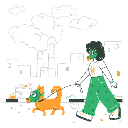 La pollution de l'air  Illustration