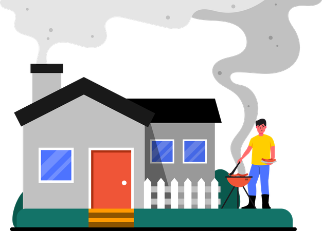 Pollution from households  Illustration