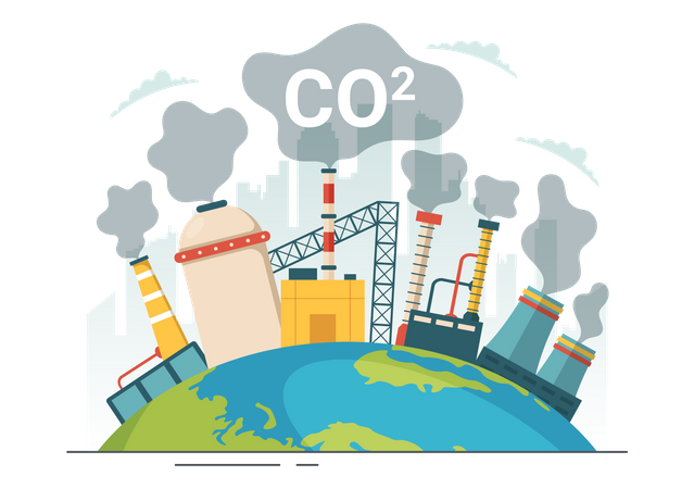 Pollution mondiale au dioxyde de carbone  Illustration